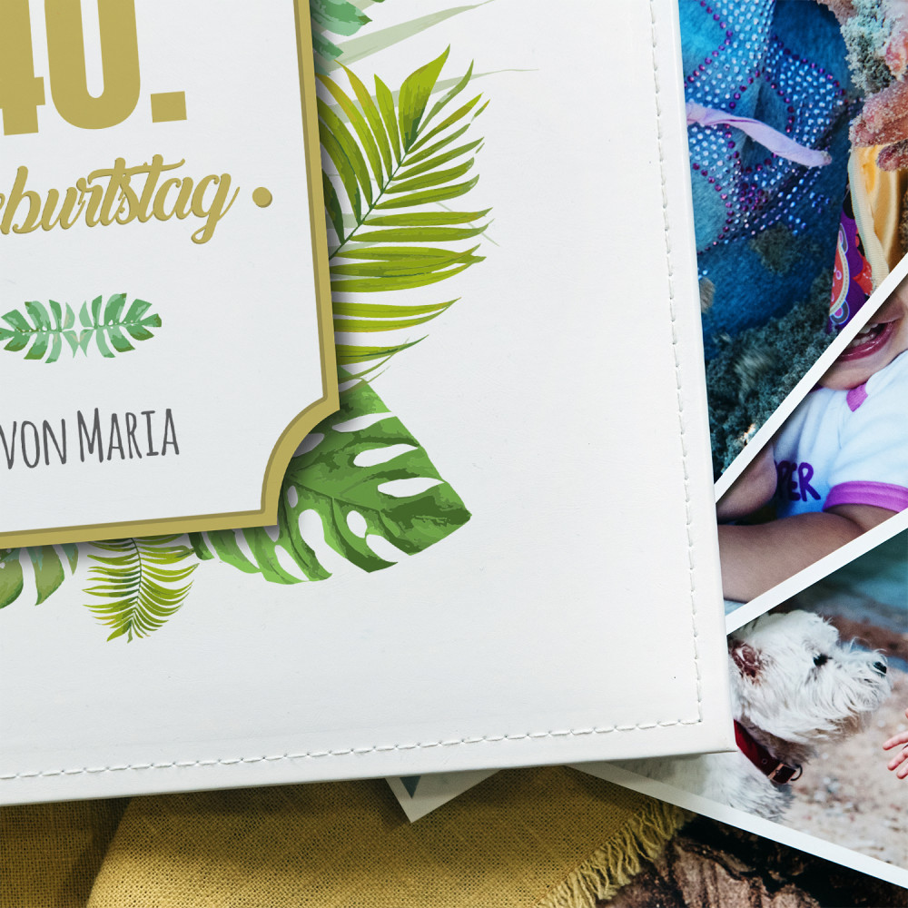 Geburtstag Farn personalisiertes Fotoalbum GeschenkSpeziell.de